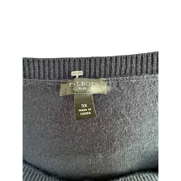 Talbots Women's Sequin Embellished Crewneck Cotton Blend Cardigan Plus Size 3X - Picture 4 of 8